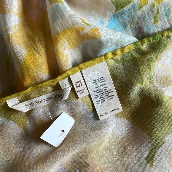 Soft Surroundings Floral Scarf 100% Cotton NWT - Picture 11 of 12